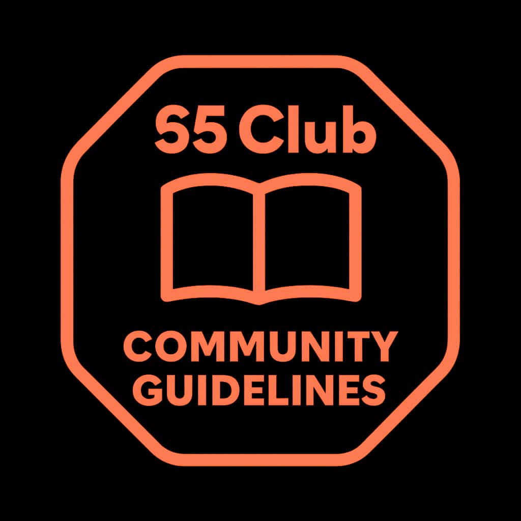 An icon illustrating the 55 Club Community Guidelines, emphasizing support and guidance.
