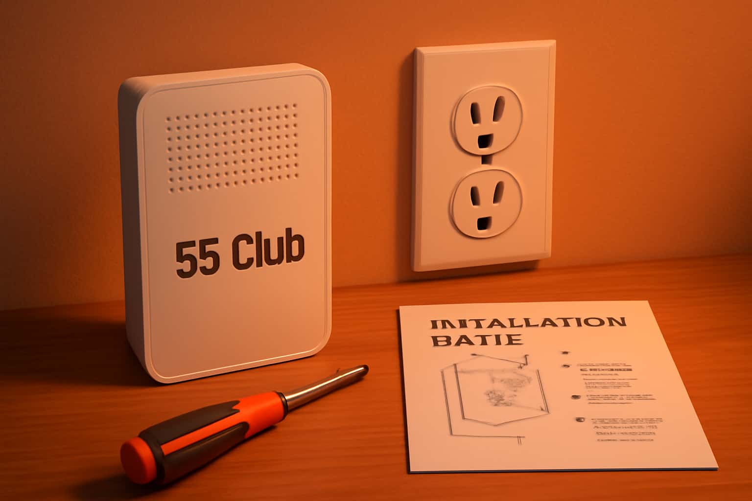 A neutral informational scene illustrating the 55 Club Installation Guide.