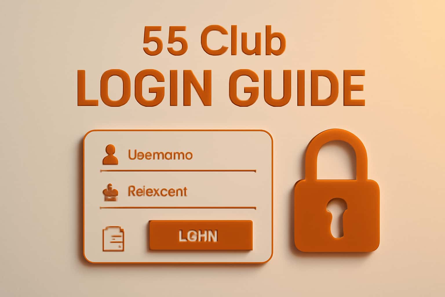 An informational scene depicting the 55 Club Login Guide with clear display of the text '55 Club'.