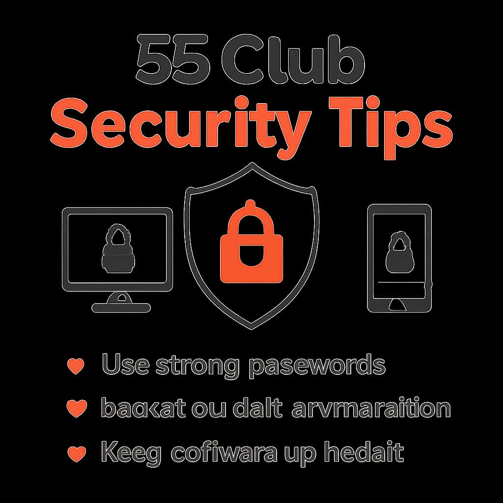 Illustration of key security practices for 55 Club.
