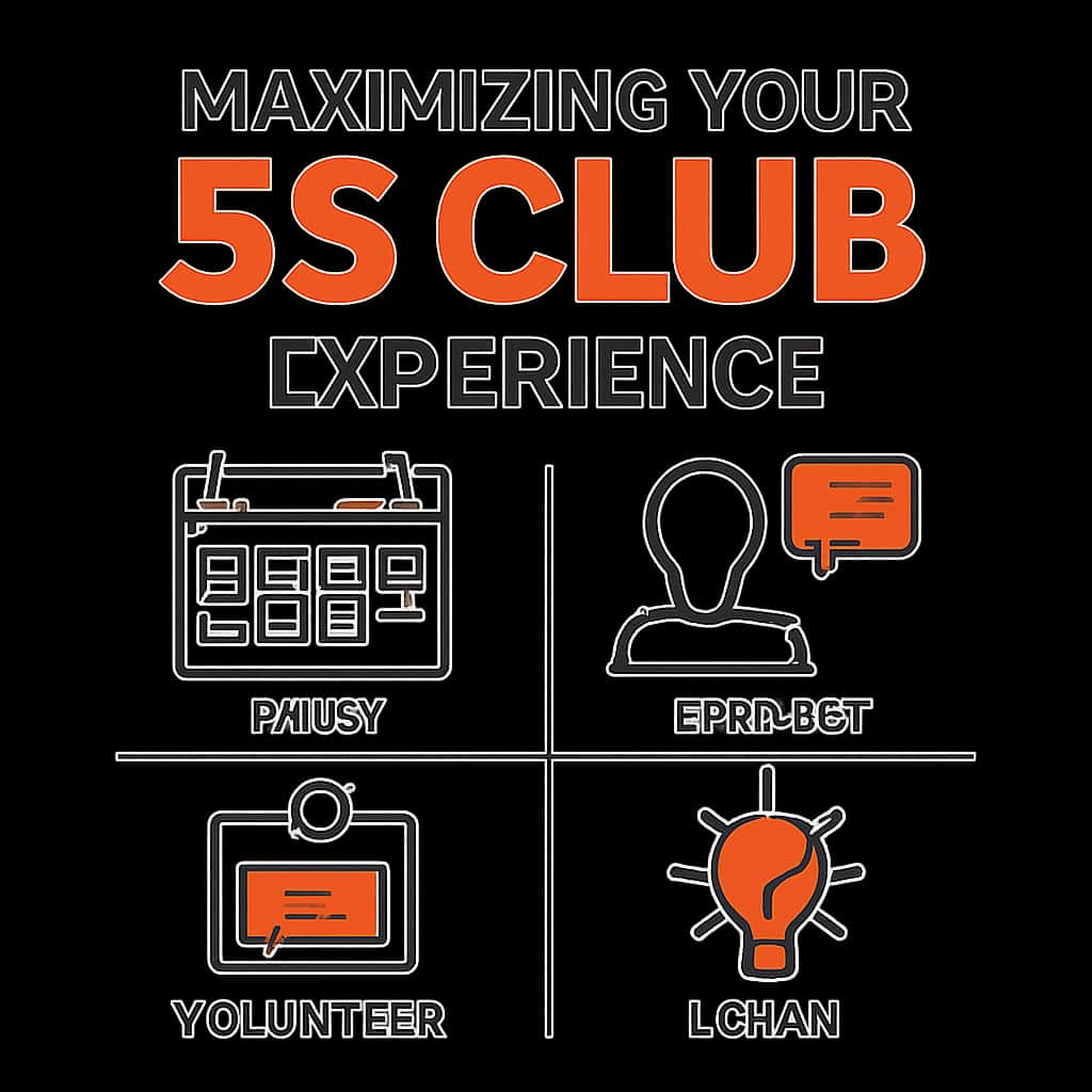An educational diagram illustrating the key aspects of Maximizing Your 55 Club Experience.