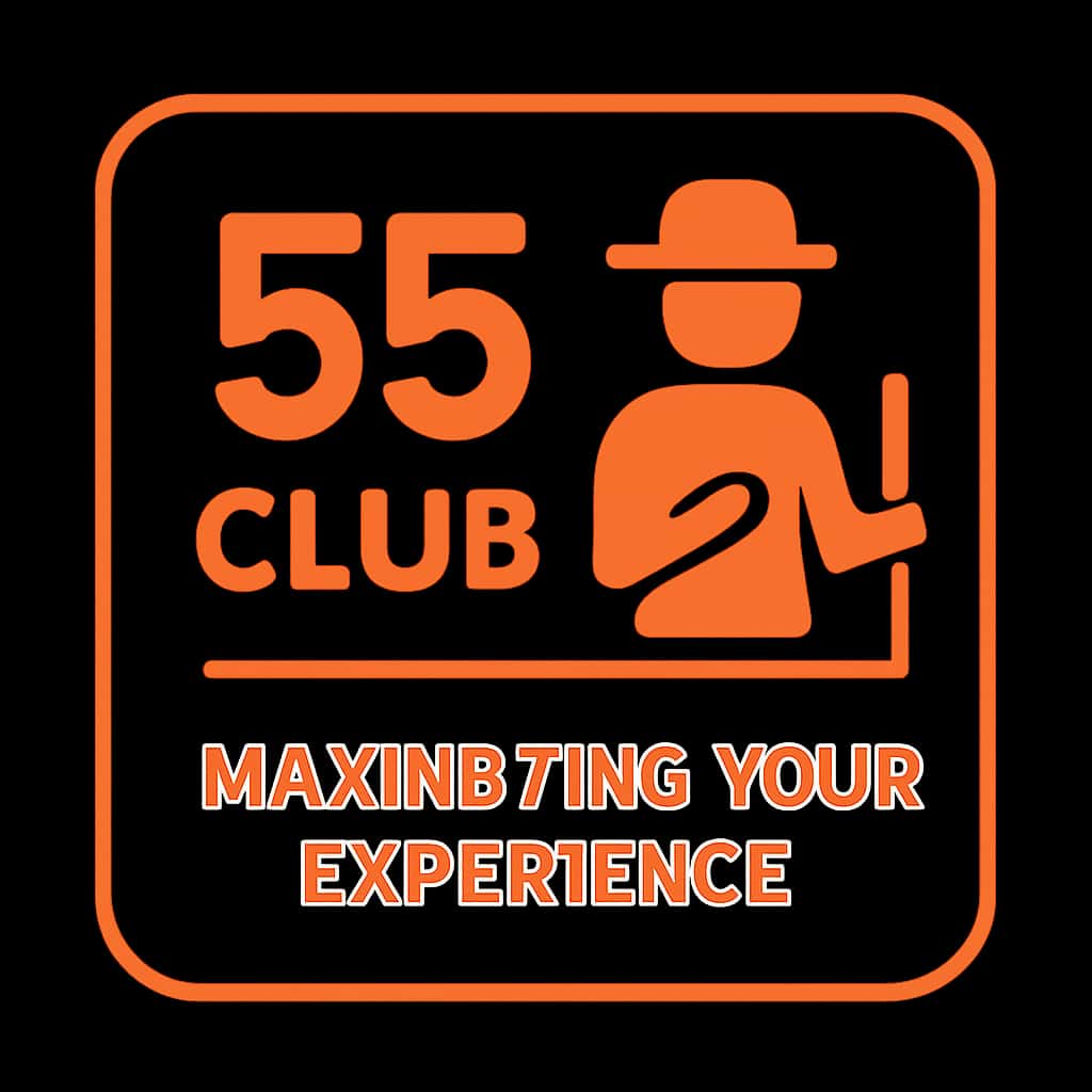 An icon representing Maximizing Your 55 Club Experience, showcasing the text '55 Club'.